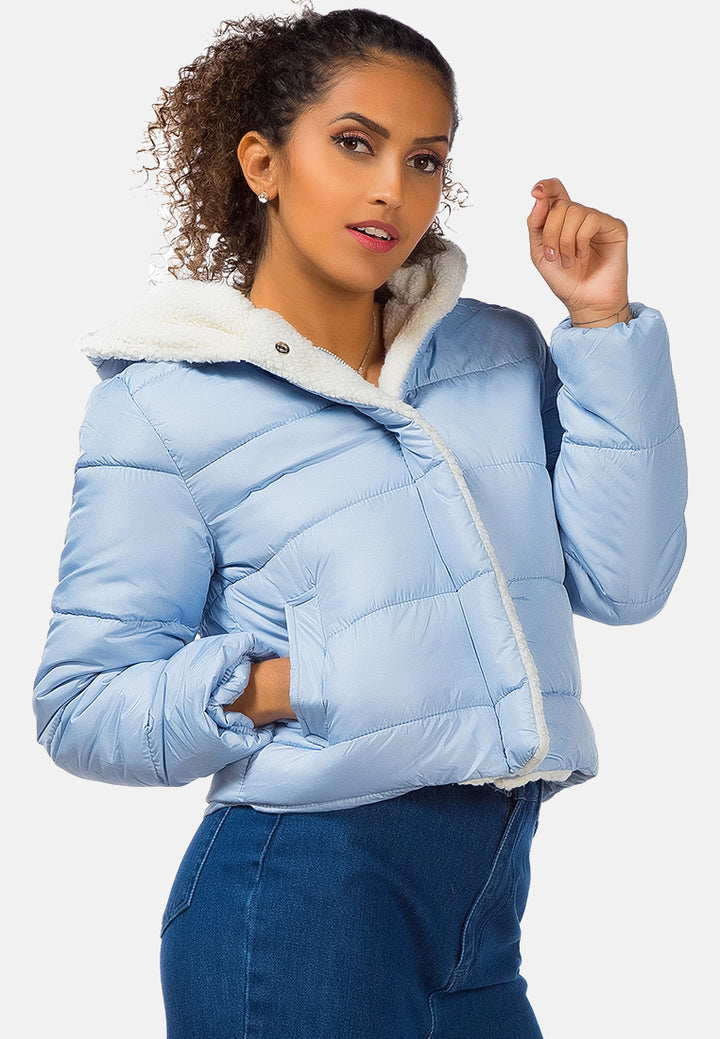 fur hooded puffer jacket#color_dusty-blue