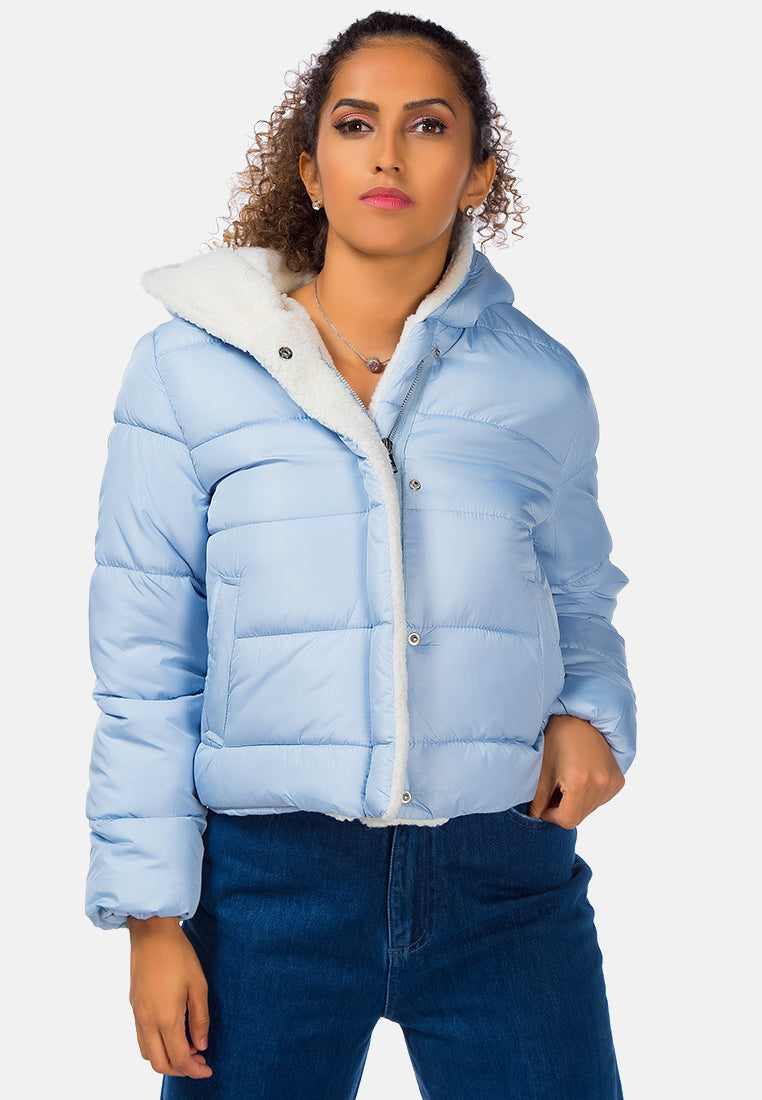 fur hooded puffer jacket#color_dusty-blue
