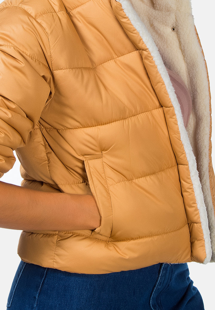 fur hooded puffer jacket#color_lt-camel