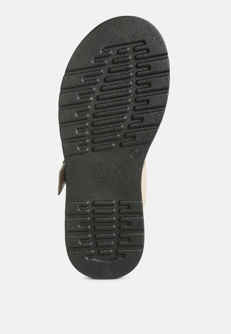 gladen pin buckle platform sandals#color_beige