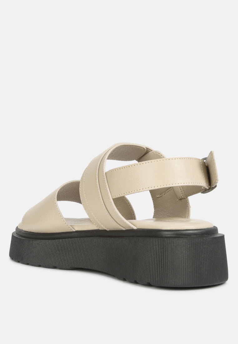 gladen pin buckle platform sandals#color_beige