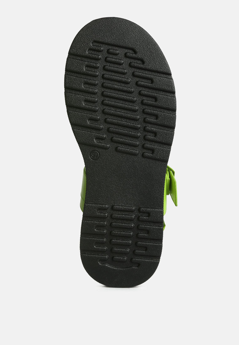 gladen pin buckle platform sandals#color_green