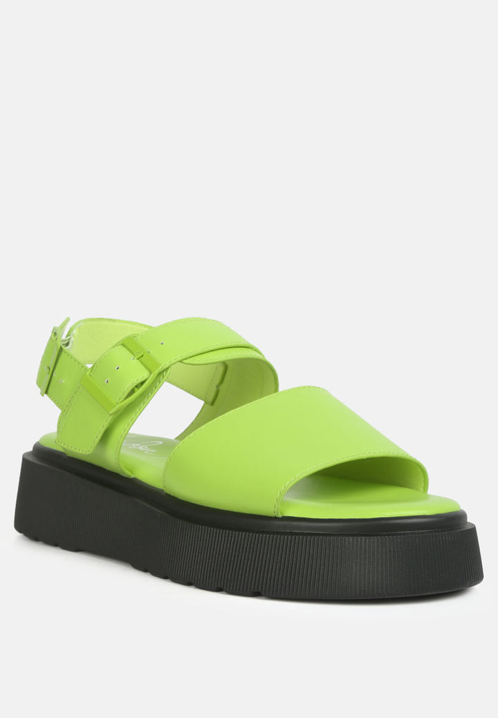 gladen pin buckle platform sandals#color_green