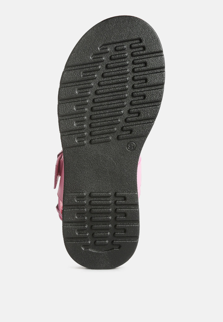 gladen pin buckle platform sandals#color_pink