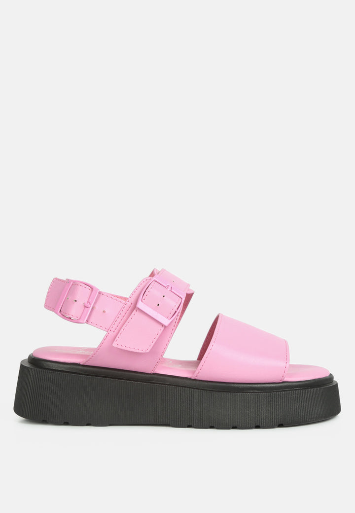 gladen pin buckle platform sandals#color_pink