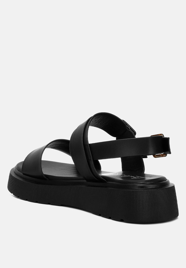 gladen pin buckle platform sandals#color_black