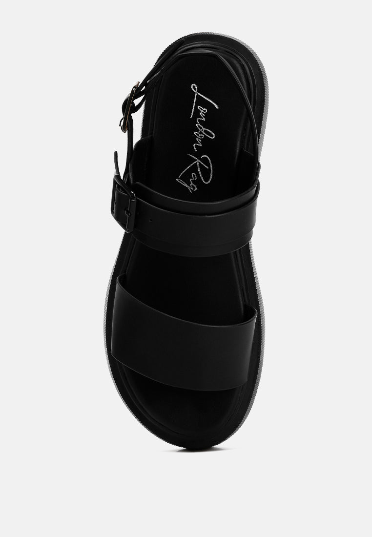 gladen pin buckle platform sandals#color_black