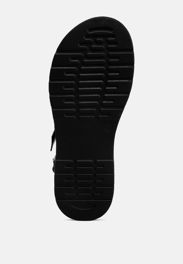 gladen pin buckle platform sandals#color_black