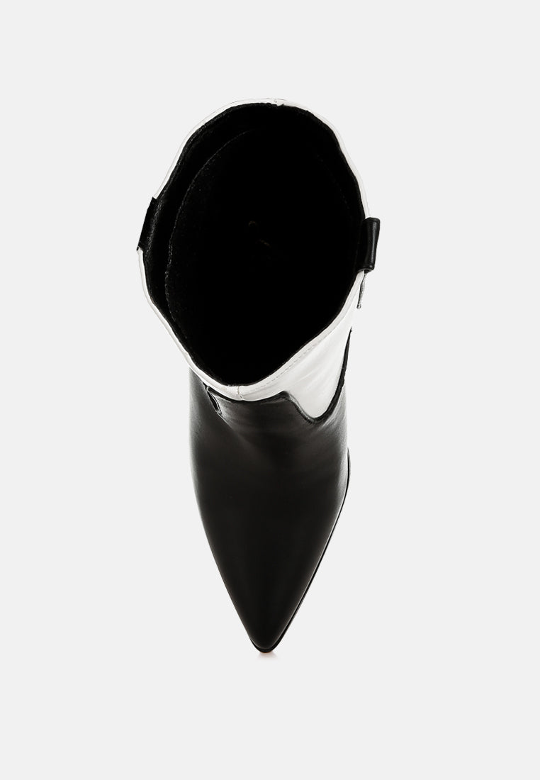 two tone cowboy boots by mode#color_black-white