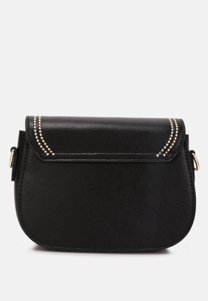 geometric strap shoulder bag by ruw#color-black