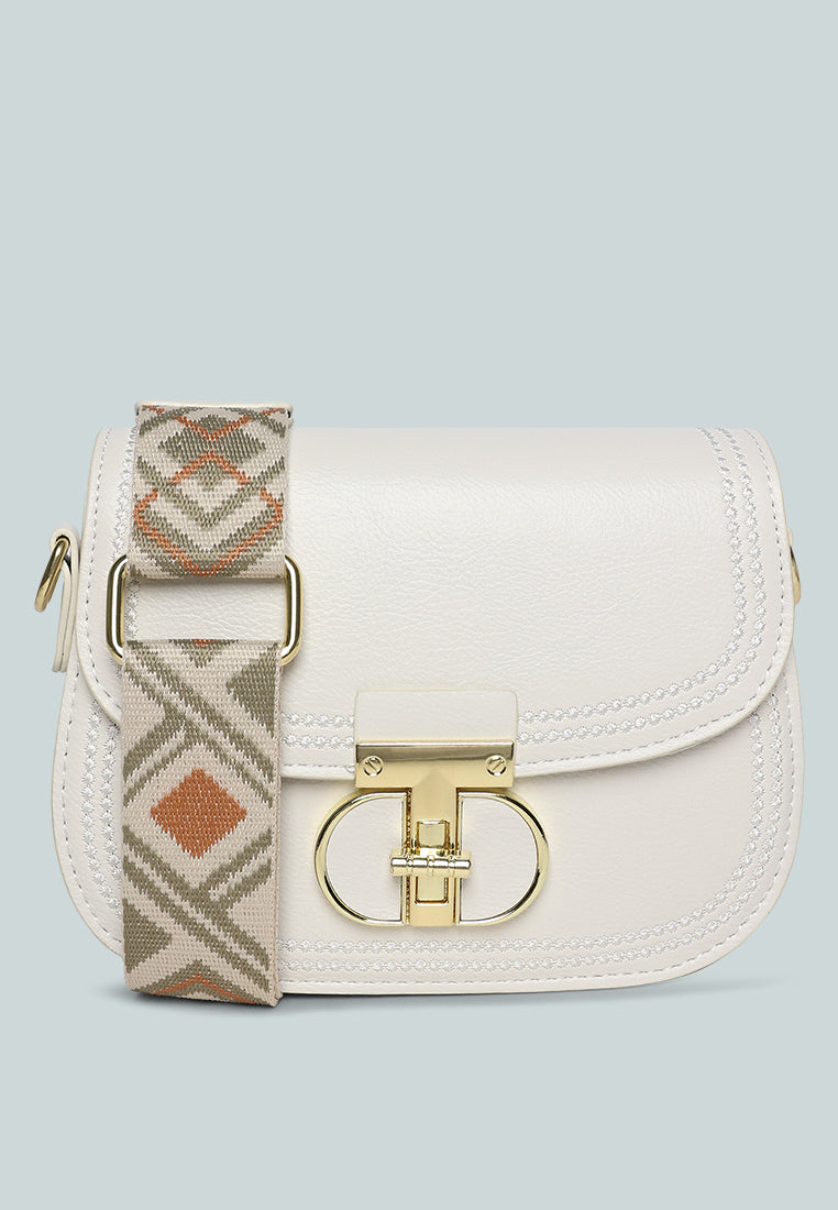 geometric strap shoulder bag by ruw#color-white