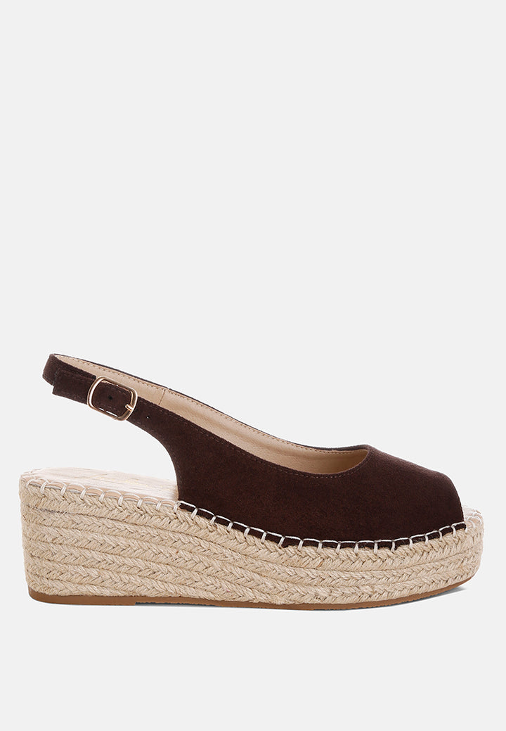georna peep-toe espadrille wedges#color_brown