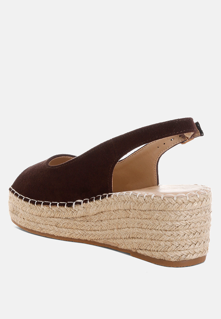 georna peep-toe espadrille wedges#color_brown