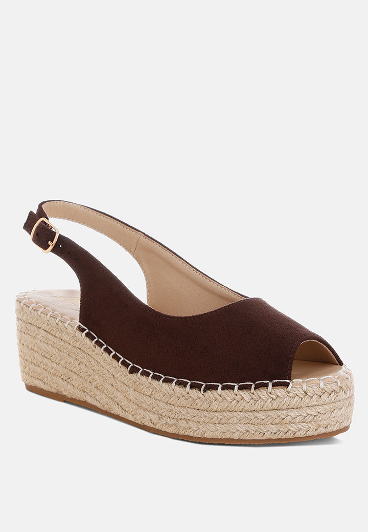 georna peep-toe espadrille wedges#color_brown