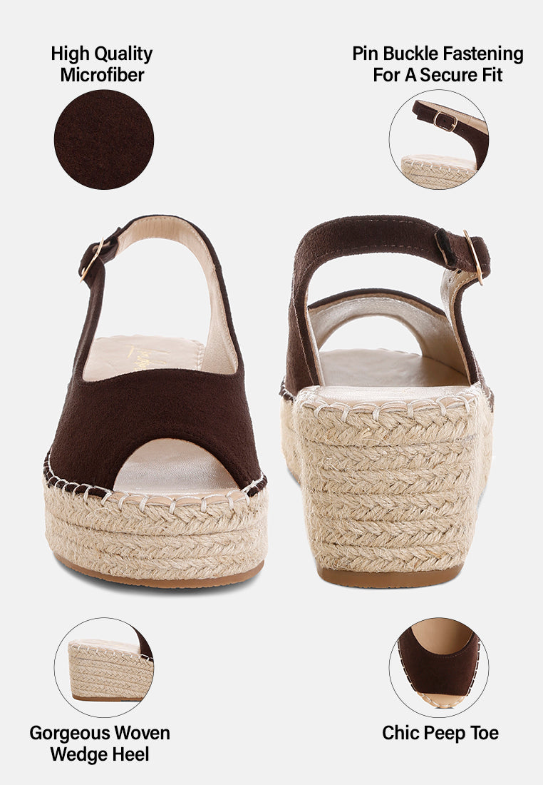 georna peep-toe espadrille wedges#color_brown