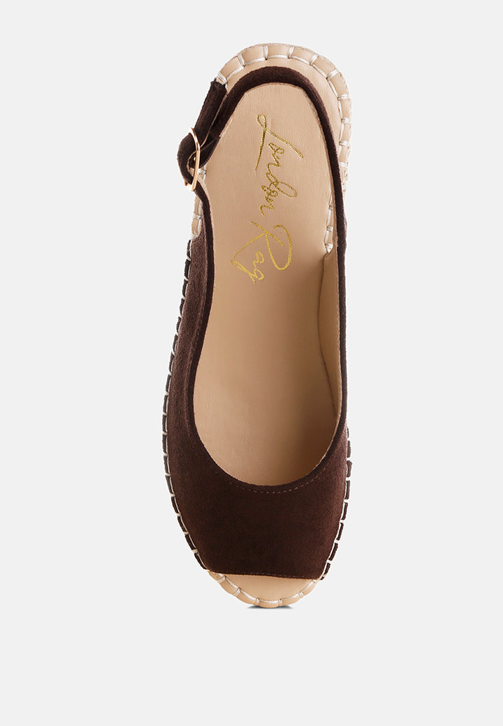 georna peep-toe espadrille wedges#color_brown