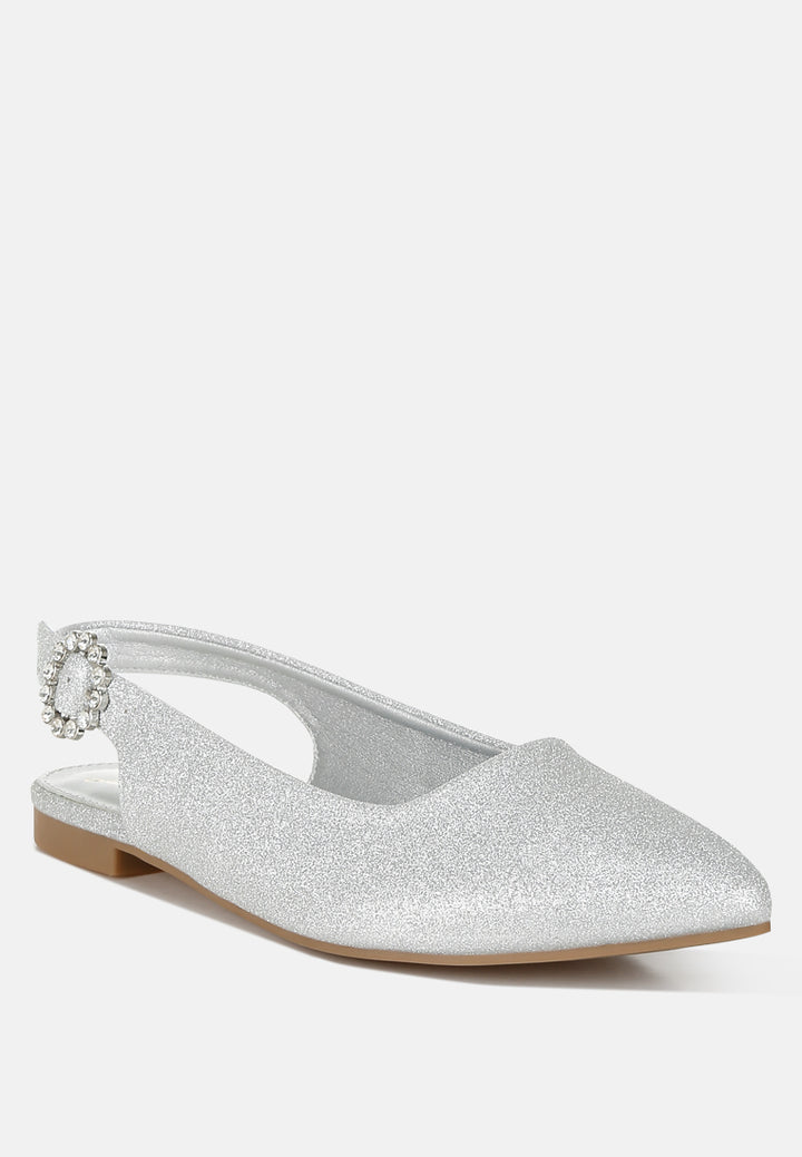 giora glitter slingback flat sandals#color_silver