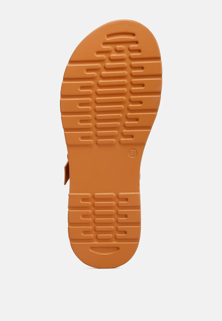 gladen pin buckle platform sandals#color_tan