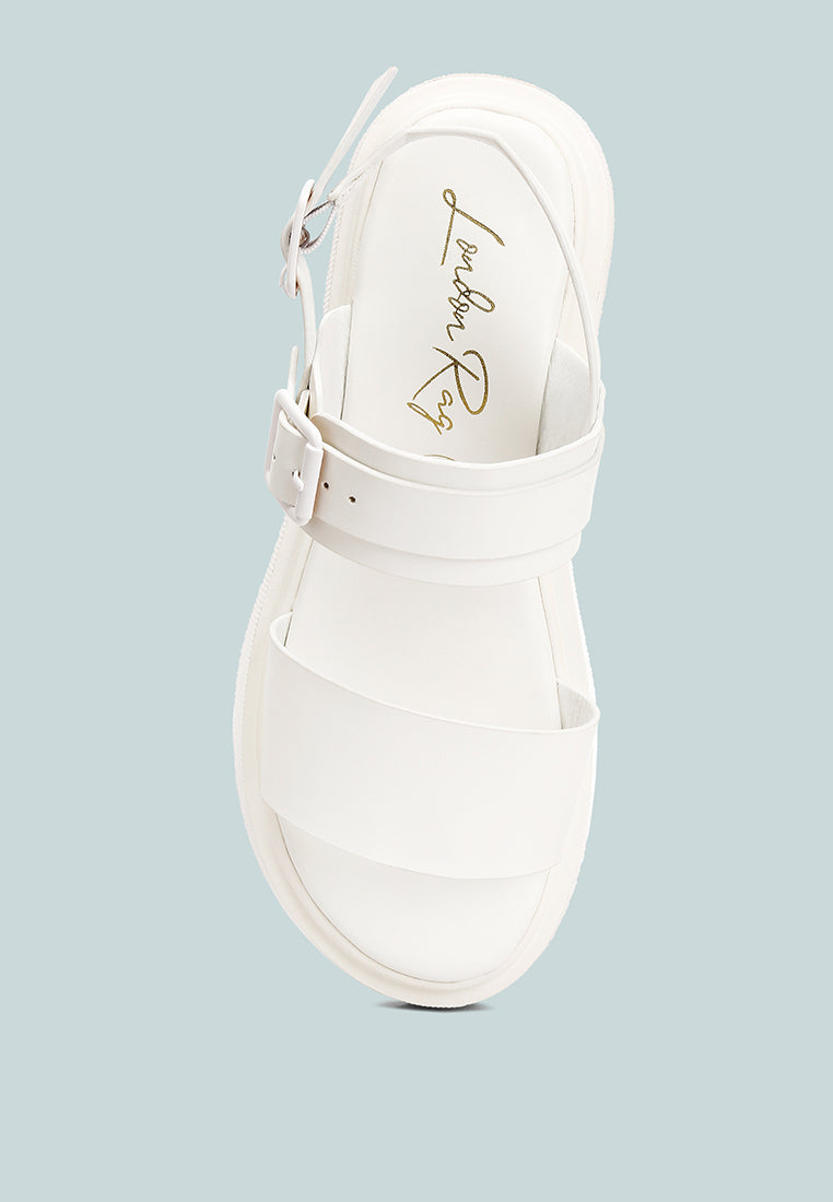 gladen pin buckle platform sandals#color_white