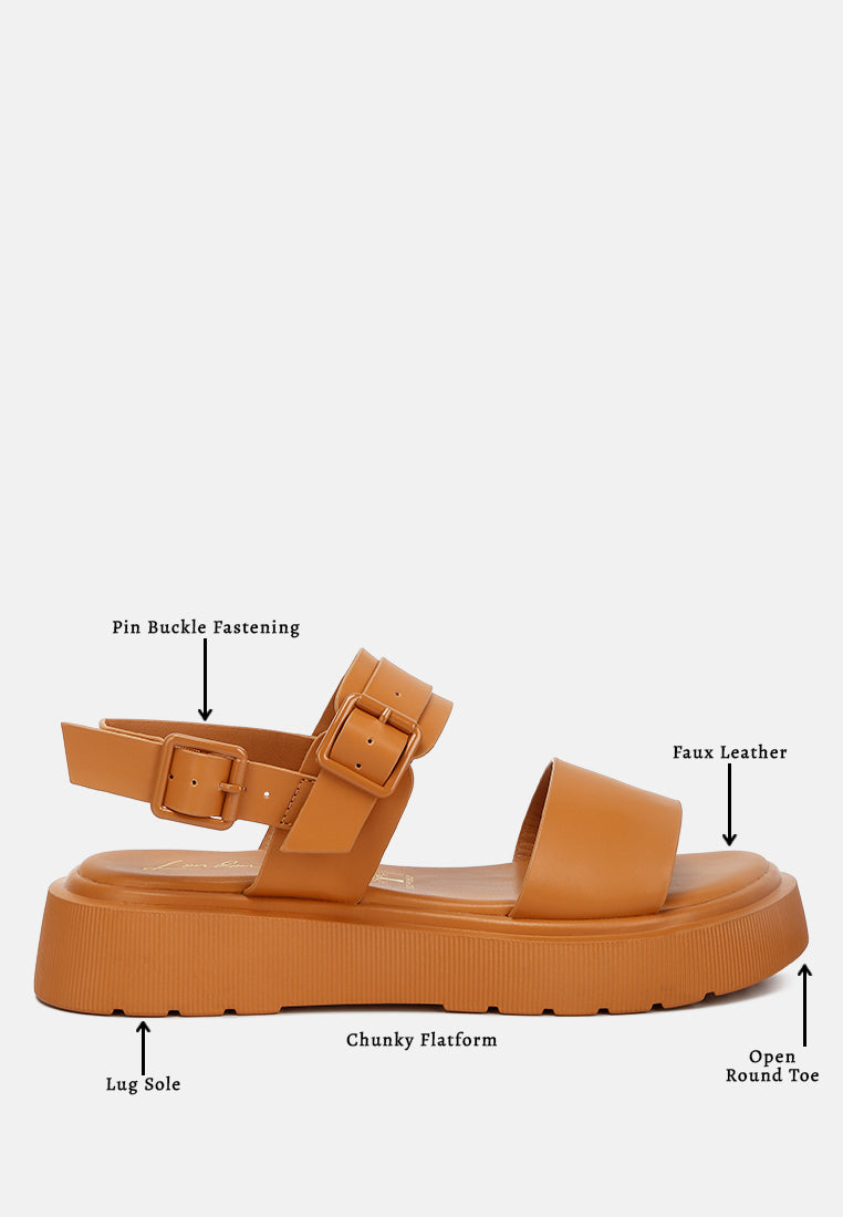 gladen pin buckle platform sandals#color_tan