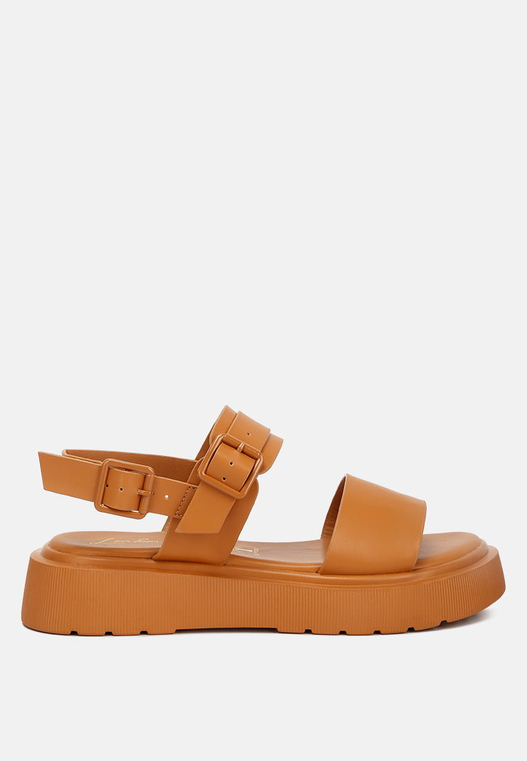 gladen pin buckle platform sandals#color_tan