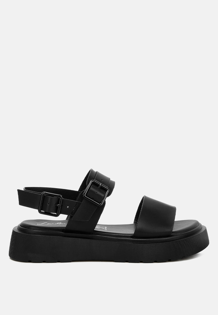 gladen pin buckle platform sandals#color_black