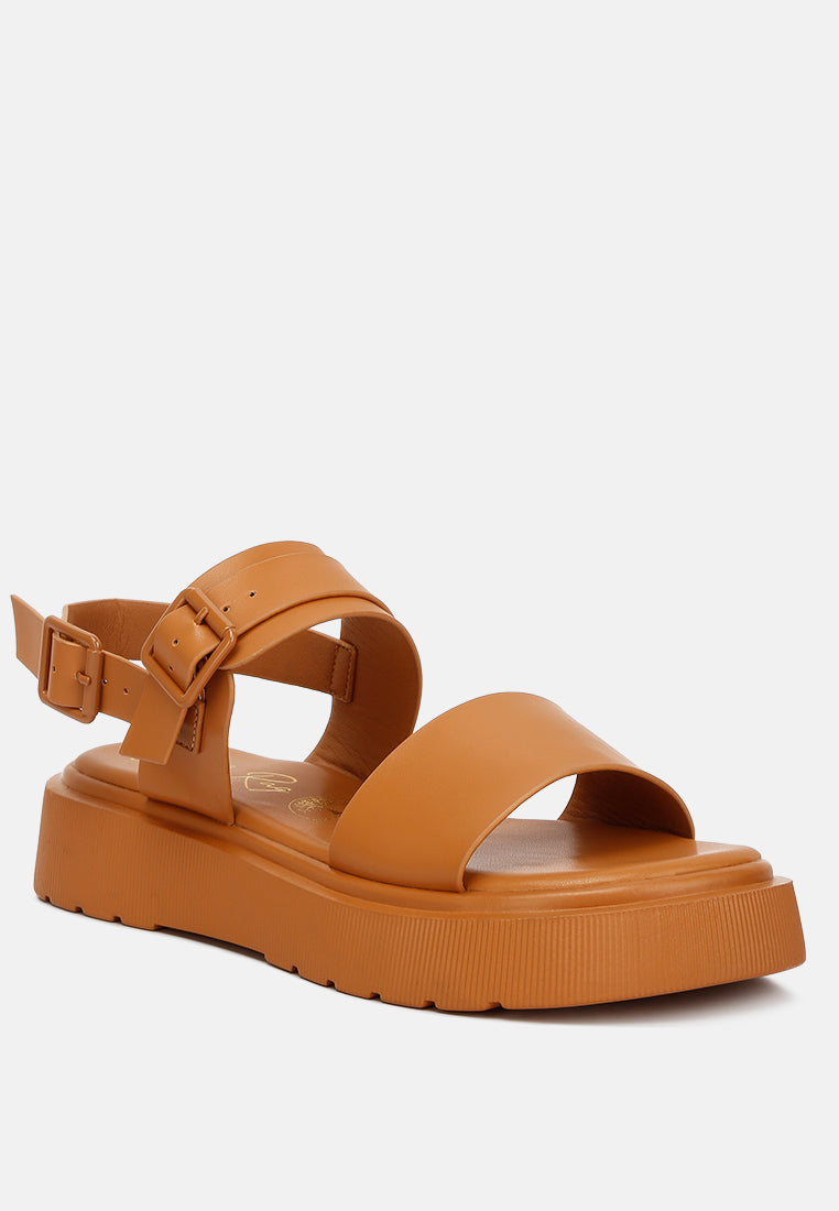 gladen pin buckle platform sandals#color_tan