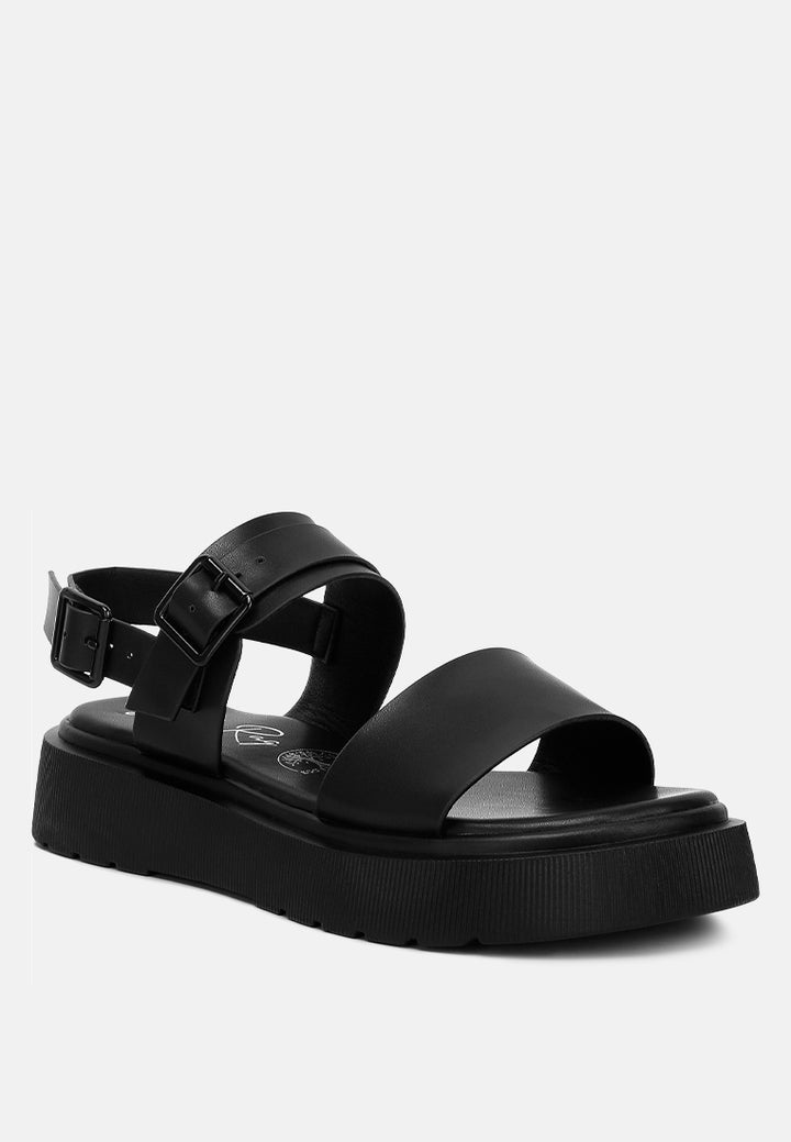 gladen pin buckle platform sandals#color_black