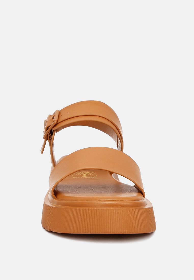 gladen pin buckle platform sandals#color_tan