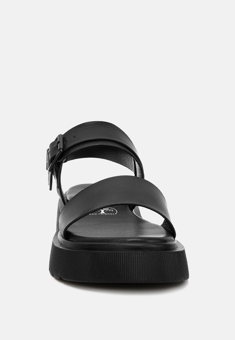 gladen pin buckle platform sandals#color_black