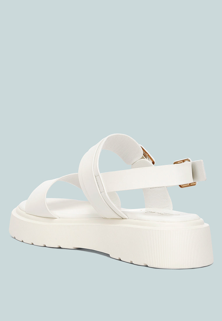 gladen pin buckle platform sandals#color_white