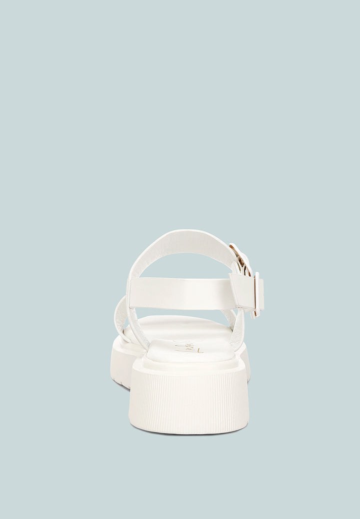 gladen pin buckle platform sandals#color_white