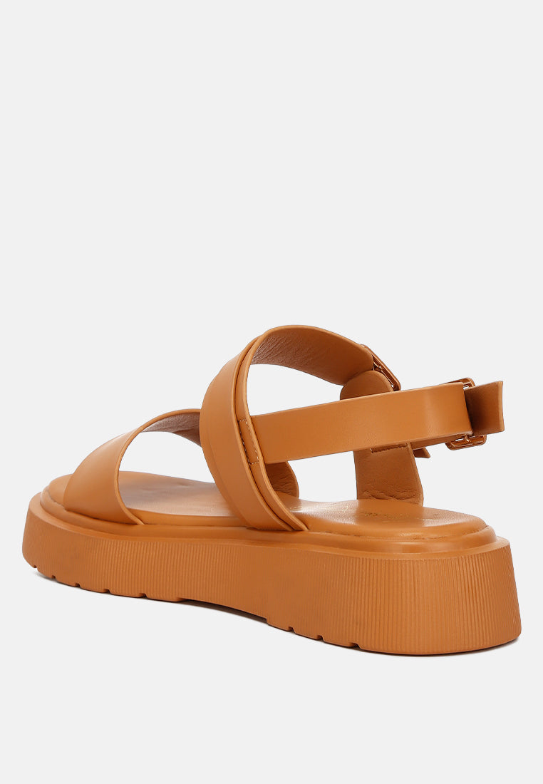 gladen pin buckle platform sandals#color_tan