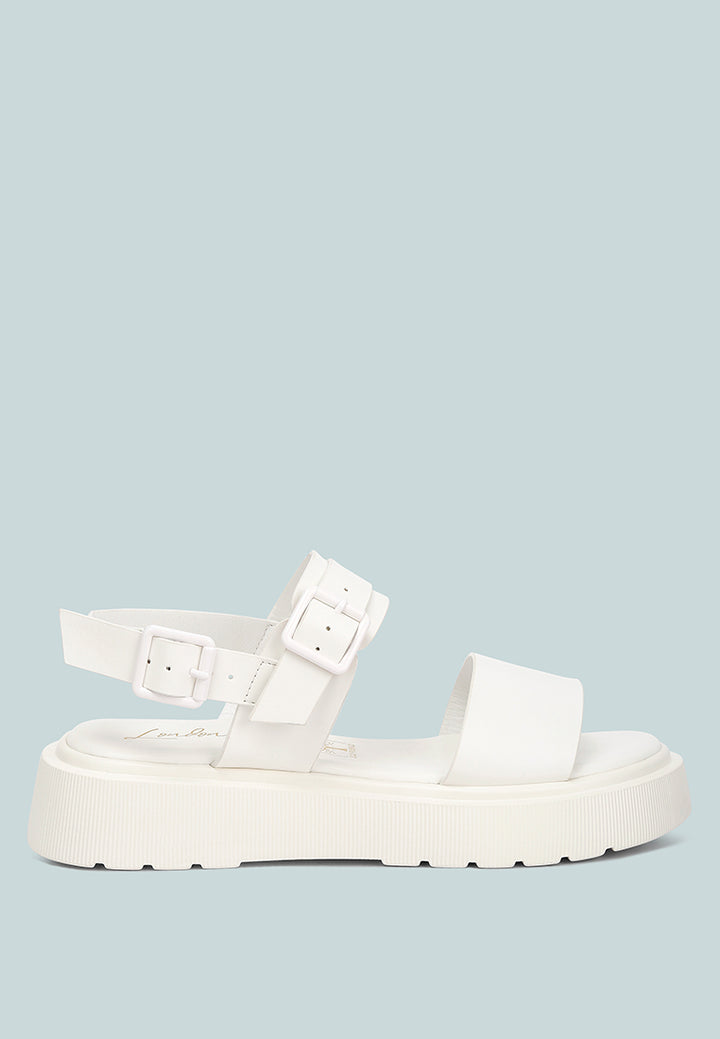 gladen pin buckle platform sandals#color_white