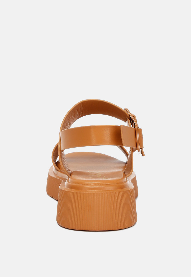 gladen pin buckle platform sandals#color_tan