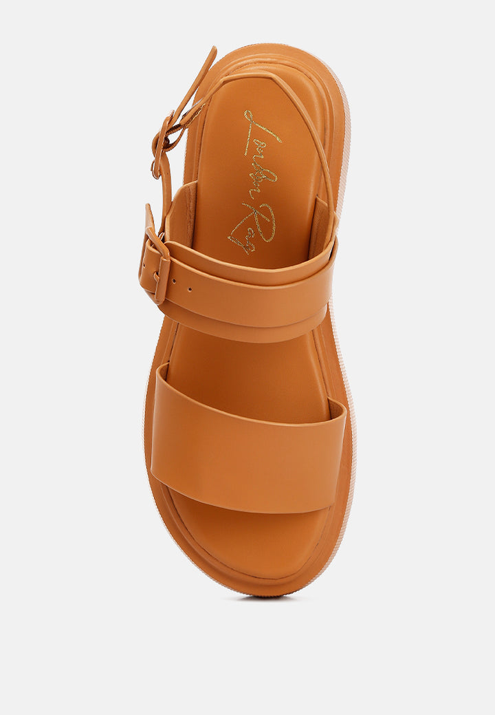 gladen pin buckle platform sandals#color_tan