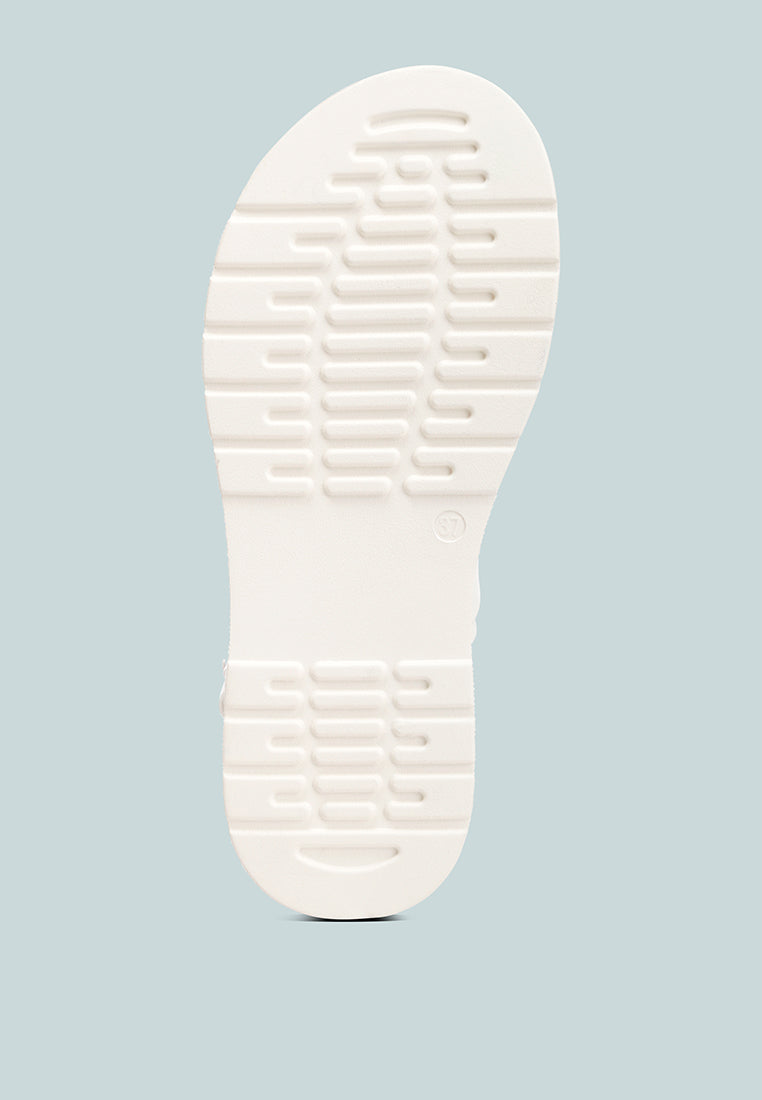 gladen pin buckle platform sandals#color_white