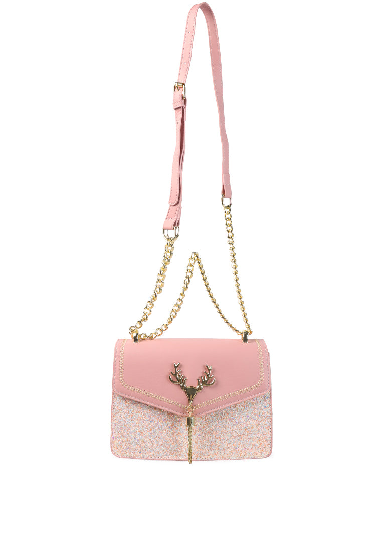 glitter envelope sling bag#color_pink
