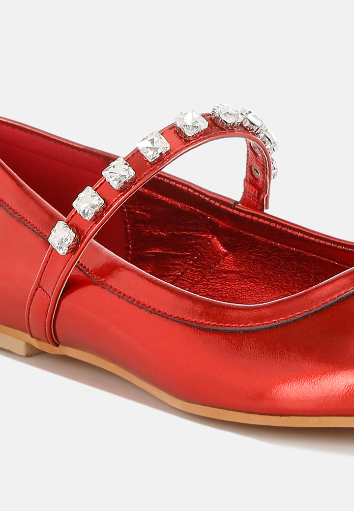 metallic mary jane ballerinas by ruw#color_red