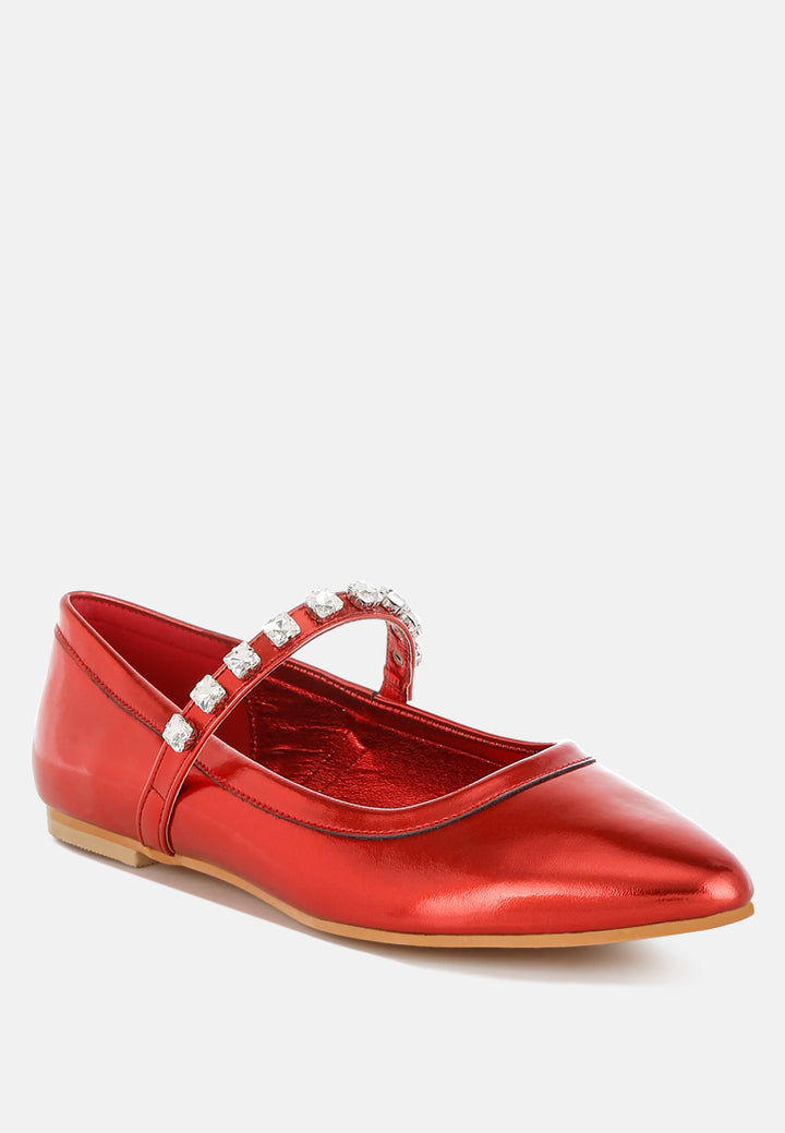 metallic mary jane ballerinas by ruw#color_red