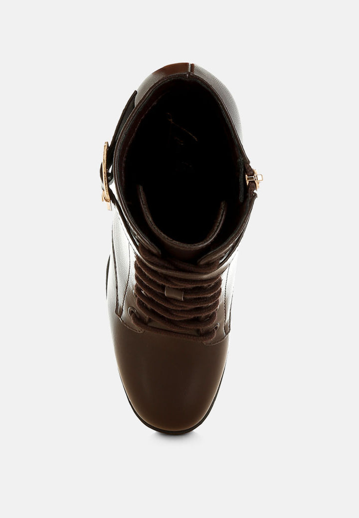 grahams faux leather lace up boots#color_brown