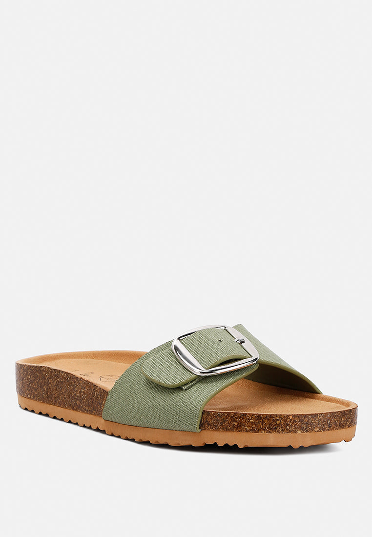 buckle strap slip-on sandals by rag#color_green