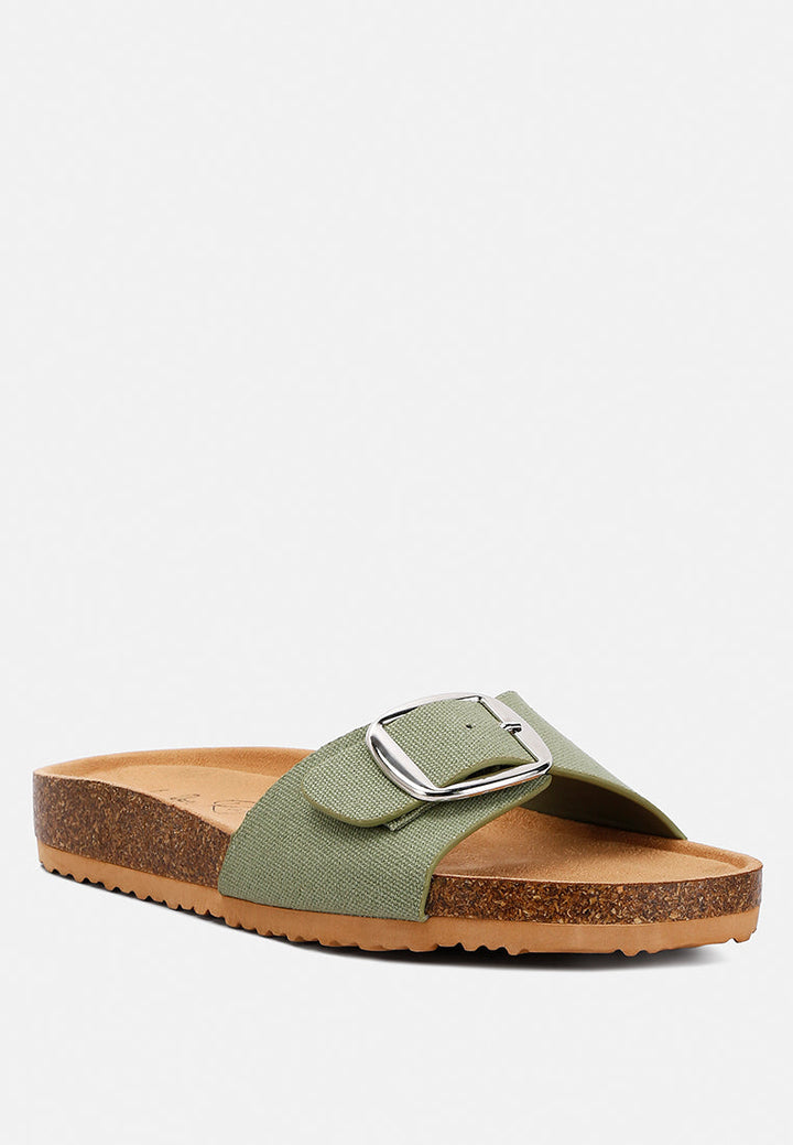 buckle strap slip-on sandals by rag#color_green