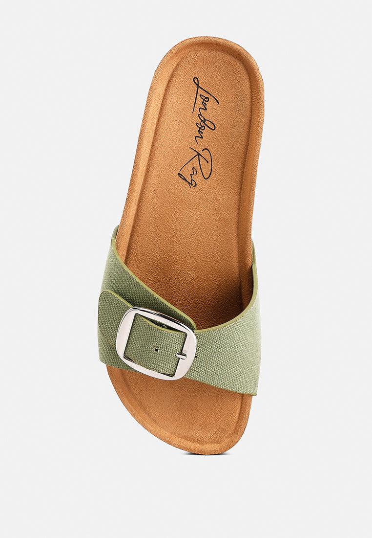 buckle strap slip-on sandals by ruw#color_green