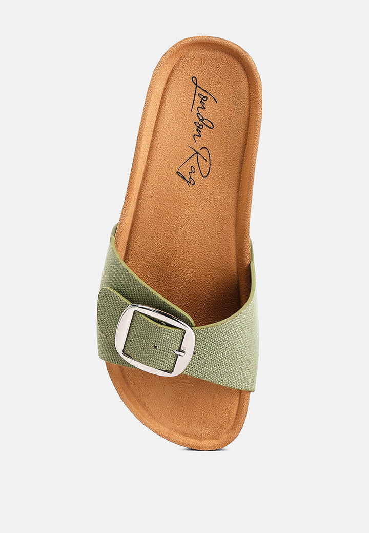 buckle strap slip-on sandals by rag#color_green