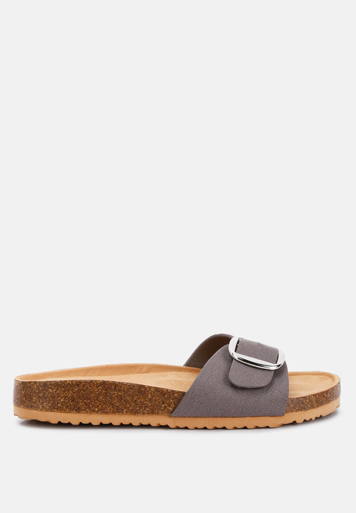 buckle strap slip-on sandals by ruw#color_grey