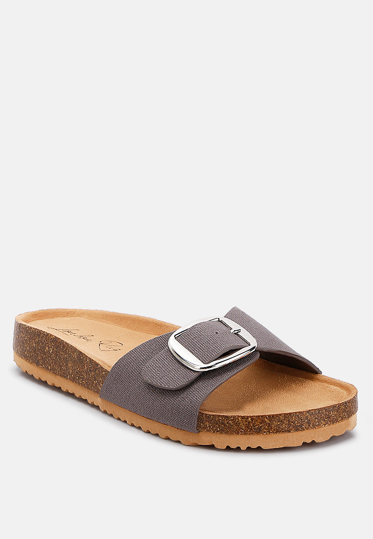 buckle strap slip-on sandals by ruw#color_grey