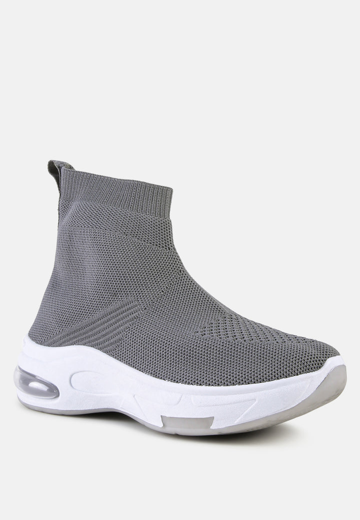 fourgrid knitted ankle chunky sneaker#color_grey