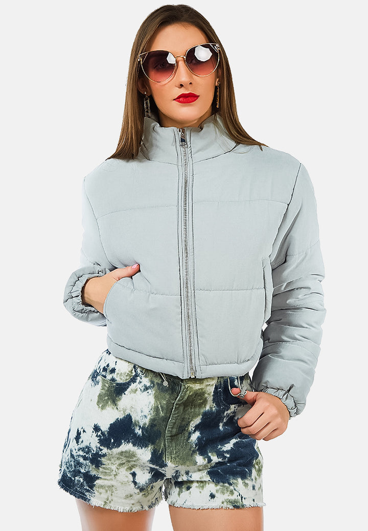 cropped puffer jacket#color_grey