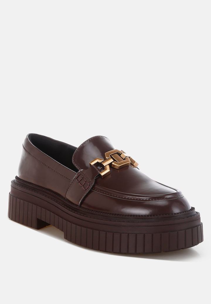 grosbeak horsebit chunky loafers#color_brown